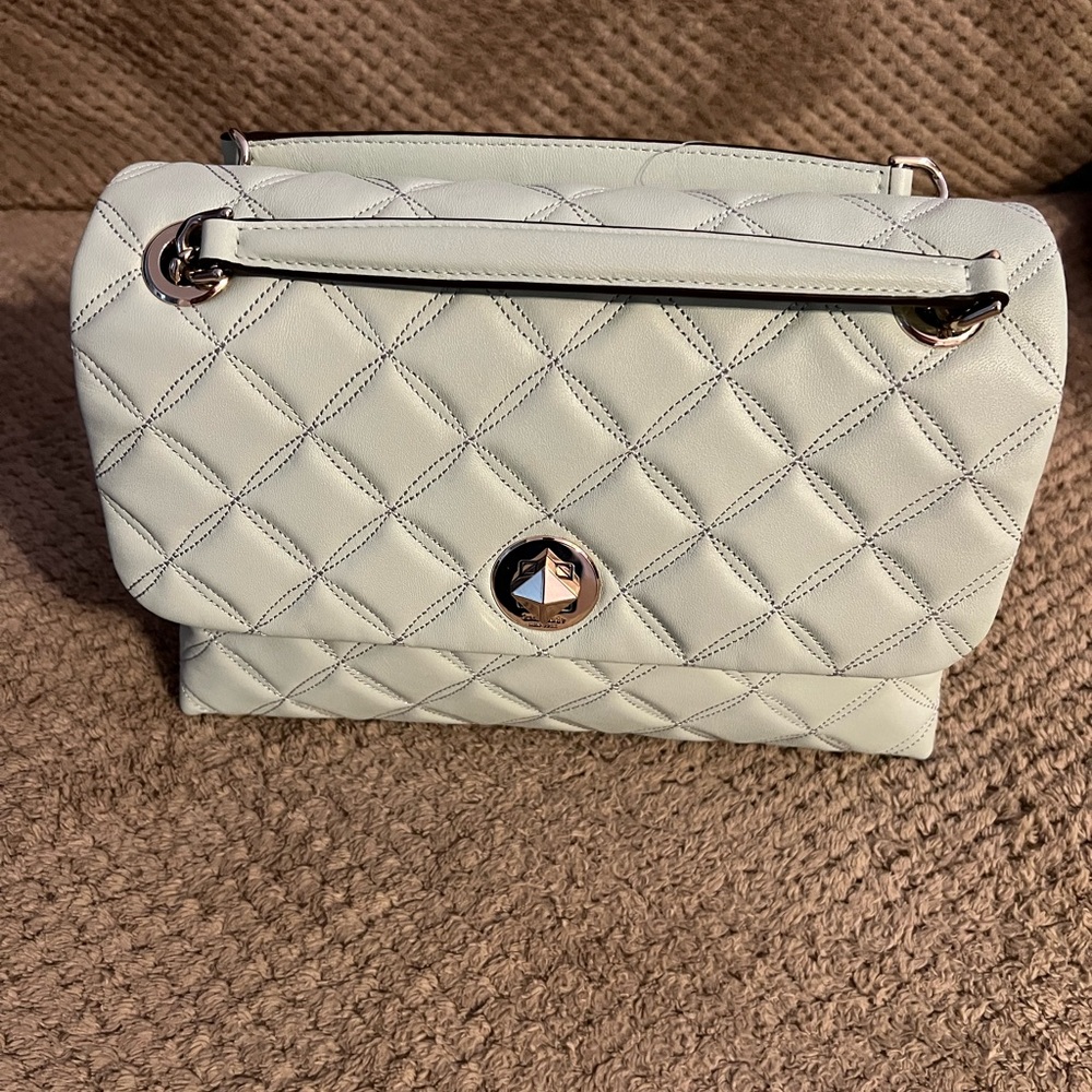 Kate Spade Medium Flap Quilted Shoulder bag in Crystal Blue NWTS!